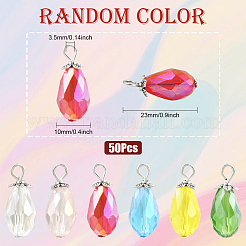 50Pcs Electroplate Glass Pendants&nbsp;FIND-SP0004-73