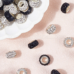 100Pcs 2 Colors Polymer Clay Rhinestone European Beads&nbsp;CPDL-SP0001-02
