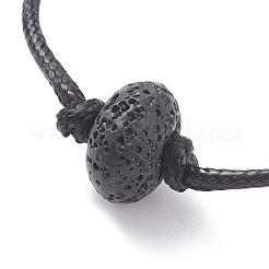 Natural Lava Rock Beaded Cord Bracelet&nbsp;BJEW-JB07681-02