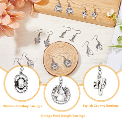 10 Pair 10 Style Alloy Dangle Earrings with 304 Stainless Steel Pins&nbsp;EJEW-AB00035