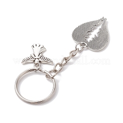 4Pcs 4 Styles Tibetan Style Alloy Keychains&nbsp;KEYC-JKC00804