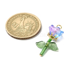 Flower Transparent Glass & Golden Pendants&nbsp;PALLOY-TA00098