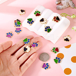 30Pcs 5 Colors Alloy Enamel Pendants&nbsp;FIND-TA0006-07