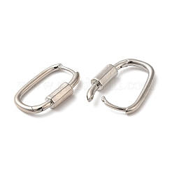 Rack Plating Brass Oval Hoop Earrings for Women&nbsp;EJEW-Z019-06P