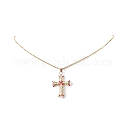 Japanese Seed Beaded Cross Pendant Necklace&nbsp;NJEW-MZ00013