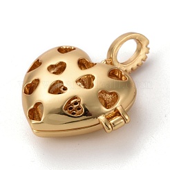 Brass Micro Pave Clear Cubic Zirconia Diffuser Locket Pendants&nbsp;ZIRC-E165-14G