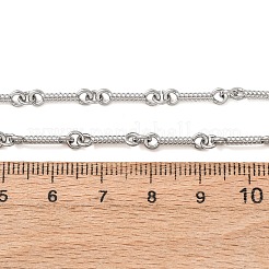 3.5MM 304 Stainless Steel Twisted Bar Link Chain Necklaces for Women Men&nbsp;NJEW-F365-01P