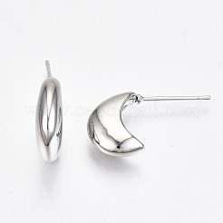 Brass Half Hoop Earrings&nbsp;KK-R117-035P-NF