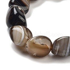 Natural Striped Agate/Banded Agate Beads Strands&nbsp;G-Z061-A03-01
