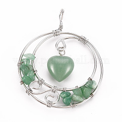 Natural Mixed Gemstone Big Pendants&nbsp;G-T133-P06