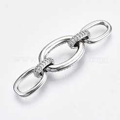 Brass Micro Pave Clear Cubic Zirconia Links Connectors&nbsp;KK-S061-45P-NR