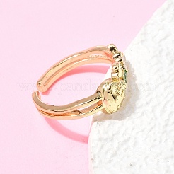 Brass Cuff Open Rings for Women&nbsp;RJEW-C164-05C-G