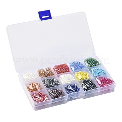 180G 15 Colors Glass Seed Beads&nbsp;SEED-JQ0003-01D-4mm