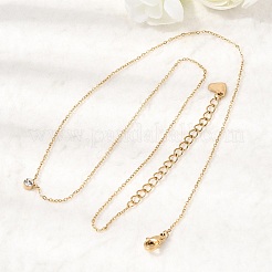 304 Stainless Steel Rhinestone Pendant Necklaces&nbsp;NJEW-K305-07G