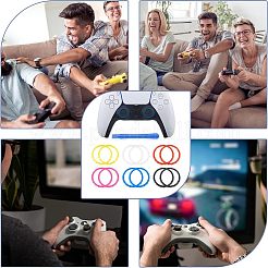 6 Pairs 6 Colors Plastic Decorative Accent Rings for Game Controller&nbsp;FIND-FH0005-23
