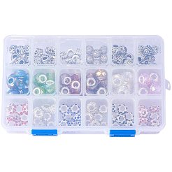 Brass & Alloy Rhinestone & Glass European Beads&nbsp;MPDL-NB0001-02