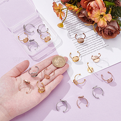 18Pcs 6 Style 304 Stainless Steel Open Cuff Ring Findings&nbsp;STAS-UN0042-76