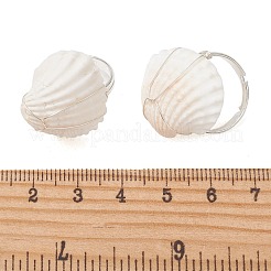 Spiral Shell & Brass Finger Rings for Women&nbsp;RJEW-TA00239