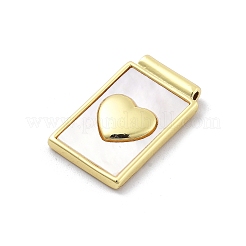 Rack Plating Brass Pave Shell Pendants&nbsp;KK-Q006-32G-02