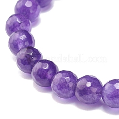 Natural Malaysia Jade(Dyed) Round Beaded Stretch Bracelet&nbsp;BJEW-JB07635