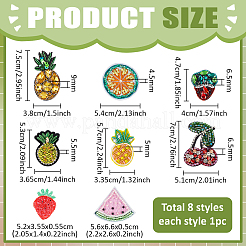 8Pcs 8 Styles Fruit Cloth Sew on Patches&nbsp;PATC-PH0001-93