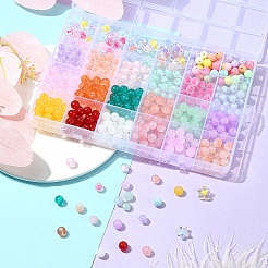 DIY Glass Round & Acrylic Beads Bracelet Making Kits&nbsp;DIY-YW0009-85