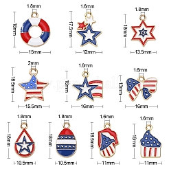 50Pcs 10 Styles Alloy Enamel Pendants&nbsp;ENAM-CJ0003-08