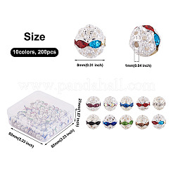 200Pcs 10 Colors Alloy Rhinestone Beads&nbsp;FIND-CW0001-09