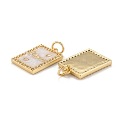 Mother's Day Brass Micro Pave Clear Cubic Zirconia Pendants&nbsp;ZIRC-A020-17G