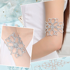 2Pcs Crystal Rhinestone Flower Link Bracelet&nbsp;BJEW-FG0001-02
