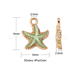 20Pcs 5 Colors Alloy Enamel Pendants&nbsp;ENAM-YW0002-05