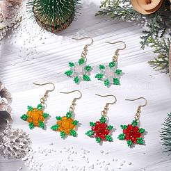 3Pairs 3 Styles Natural Carnelian & Malaysia Jade & Rose Quartz Dangle Earrings&nbsp;EJEW-MZ00258