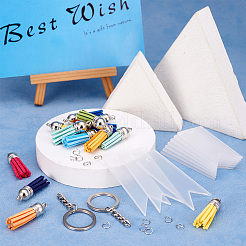 DIY Tassel Charms Iron Keychain Making Kit&nbsp;DIY-TA0009-41