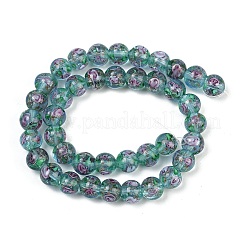 Handmade Glod Sand Lampwork Beads Strands&nbsp;LAMP-B028-03G-10mm