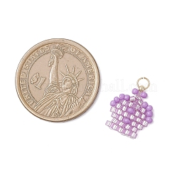 Glass Seed Beaded Crown Pendants&nbsp;PALLOY-MZ00980