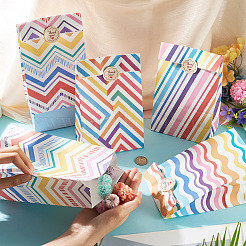 20Pcs 4 Styles Rainbow Line Paper Storage Bags&nbsp;ABAG-TA0002-36