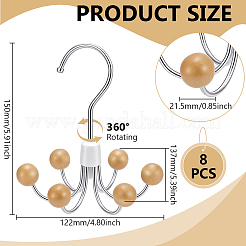 8Pcs Wood & Iron Multifunctional Space-saving Wardrobe Hanger&nbsp;AJEW-WA0003-46