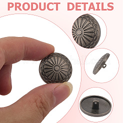 20Pcs 1-Hole Alloy Shank Buttons&nbsp;BUTT-GF0004-10B