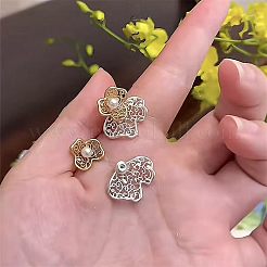 Alloy & Imitation Pearl Stud Earrings&nbsp;WG51E44-01