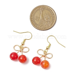 4 Pairs 4 Styles Natural Mixed Stone Bead Cherry Dangle Earrings&nbsp;EJEW-TA00582