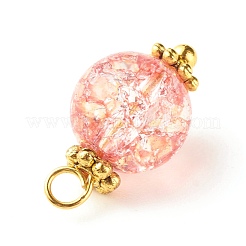Electroplate Crackle Glass Bead Pendants&nbsp;PALLOY-JF01141