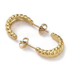 Ion Plating(IP) 304 Stainless Steel Croissant Ear Studs for Women&nbsp;EJEW-P234-03G
