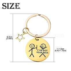 Alloy Enamel & 304 Stainless Steel Keychain&nbsp;KEYC-YW00094-01