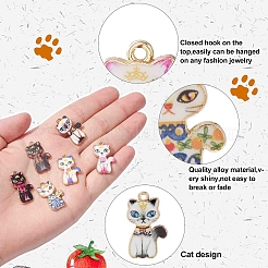 40Pcs 8 Styles Rack Plating Alloy Pendants&nbsp;ENAM-CJ0004-89