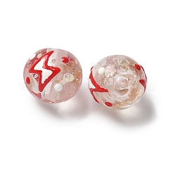 Luminous Handmade Enamel Gold Sand Glass Beads Strands&nbsp;LAMP-U004-08A