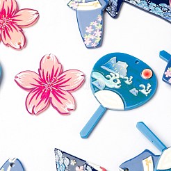 24Pcs 4 Style Acrylic Pendants&nbsp;KY-LS0001-08