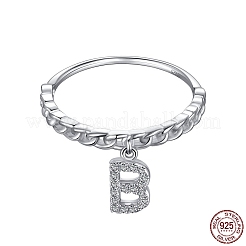 Rhodium Plated 925 Sterling Silver Micro Pave Clear Cubic Zirconia Finger Ring for Women&nbsp;RJEW-F150-16B-02P