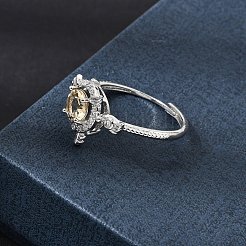 Brass Micro Pave Cubic Zirconia Finger Rings&nbsp;CU-CBA260E-09P