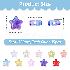 350Pcs 10 Colors Transparent Spray Painted Frosted Glass Beads&nbsp;GLAA-YW0005-27