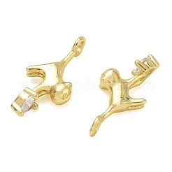 Brass Micro Pave Clear Cubic Zirconia Pendants&nbsp;KK-CBAD9DF-06G